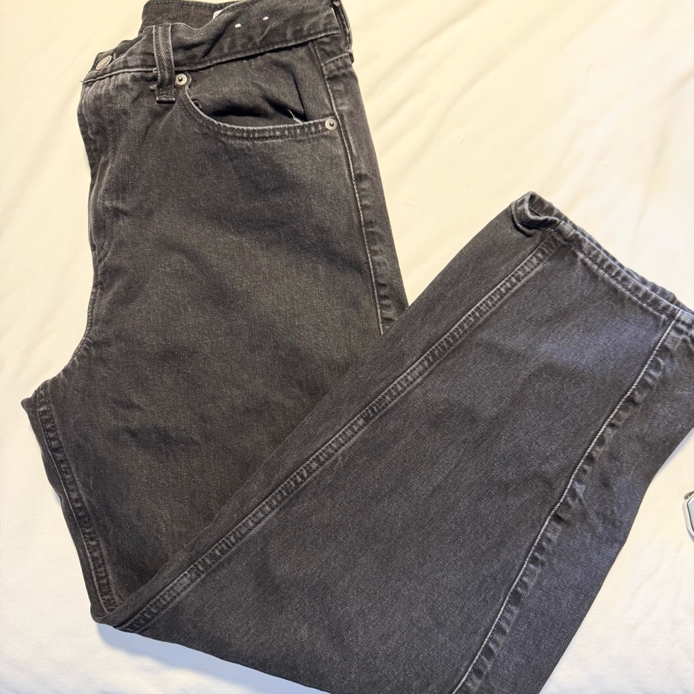 Black Denim Barrel Jean